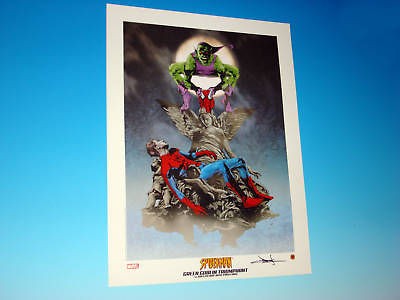 SPIDER MAN Green Goblin Triumphant JAE LEE Signed Lithograph Marvel 