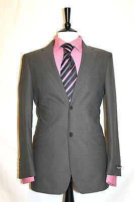 MENS BNWT SANTINELLI ITALIAN PICKSTITCHED FINE BIRDSEYE SUIT C46 S 