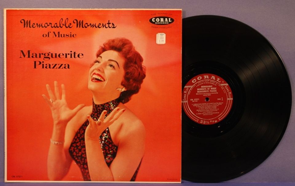 Marguerite Piazza Memorable Moments LP NM Coral 57271 Torch Jazz