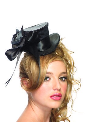 leg avenue 2135 satin mini flower top hat