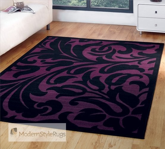 black purple damask design budget home rug 6 sizes more