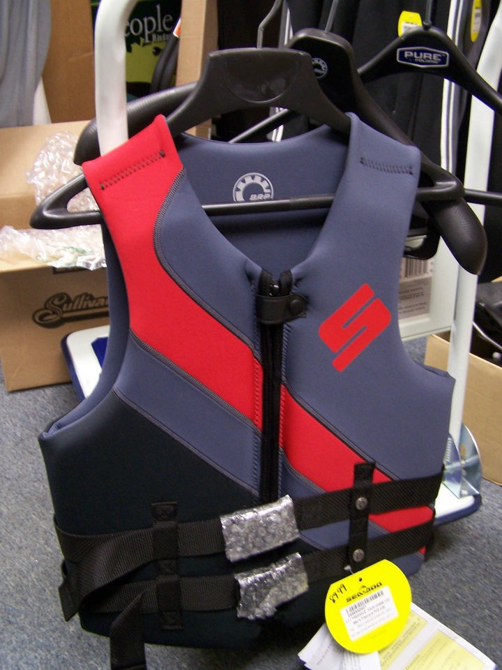   Sea Doo Neoprene Mens Freewave Life Jacket Vest PFD Small Black Gray