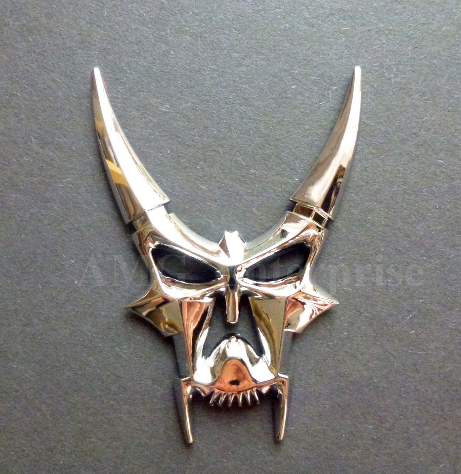   Chrome Look Horned/Horny Skull Badge for Mazda MX5 2 3 5 6 MPS RX8