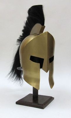   HELMET 300 LEONIDAS SPARTAN WITH BLACK PLUME AND COTTON HELMET LINER