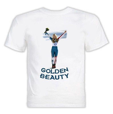 lindsey vonn gold 2010 olympics skiing t shirt more options