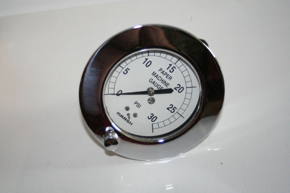   30 PSI MARSH BELLOFRAM PRESSURE GAUGE 3.5IN DIAL FACE 1/4IN NPT NEW