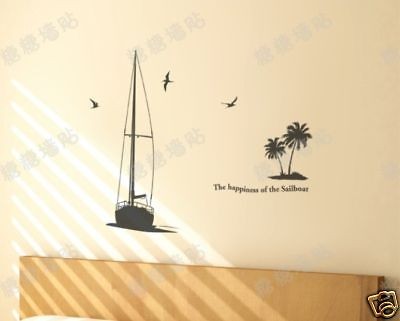 large Wall Decor Decal Sticker Removable Vinyl sailboat