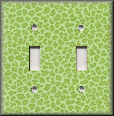 Light Switch Plate Cover   Green Leopard Animal Print   Home Decor