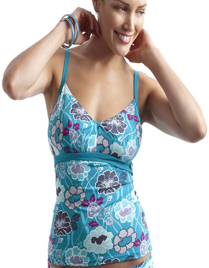 panache loren underwire tankini sw0512 teal red floral wide range