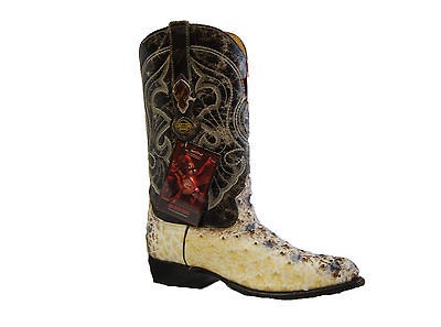 Los Altos Mens Natural Full Quill Ostrich Western Boot 990349   Size 9