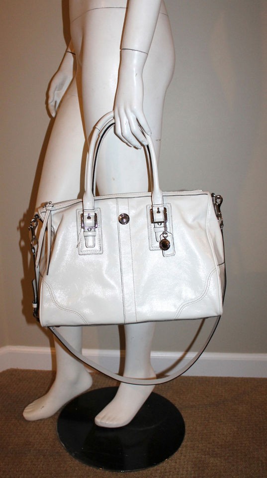 NEW COACH NANCY WHITE LEATHER SATCHEL TOTE BAG $458