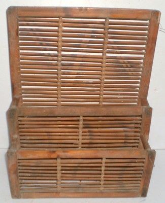 vintage old very beautiful wooden book magazine rack from india