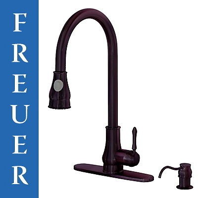   Rubbed Bronze Kitchen Sink Faucet Pullout Spray Soap Soap Dispenser