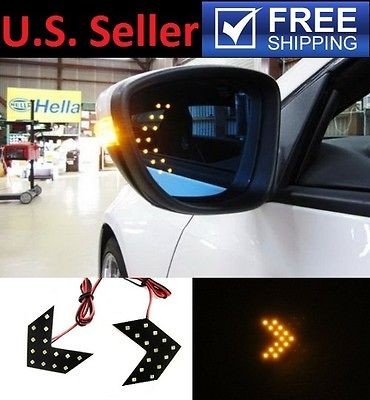   Yellow 14 SMD LED Arrow Panels for Car Side Mirror Turn Signal Lights