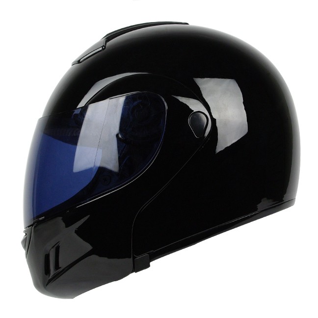 Gloss Black Flip Up Modular Full Face Motorcycle Helmet DOT APPROVED M 