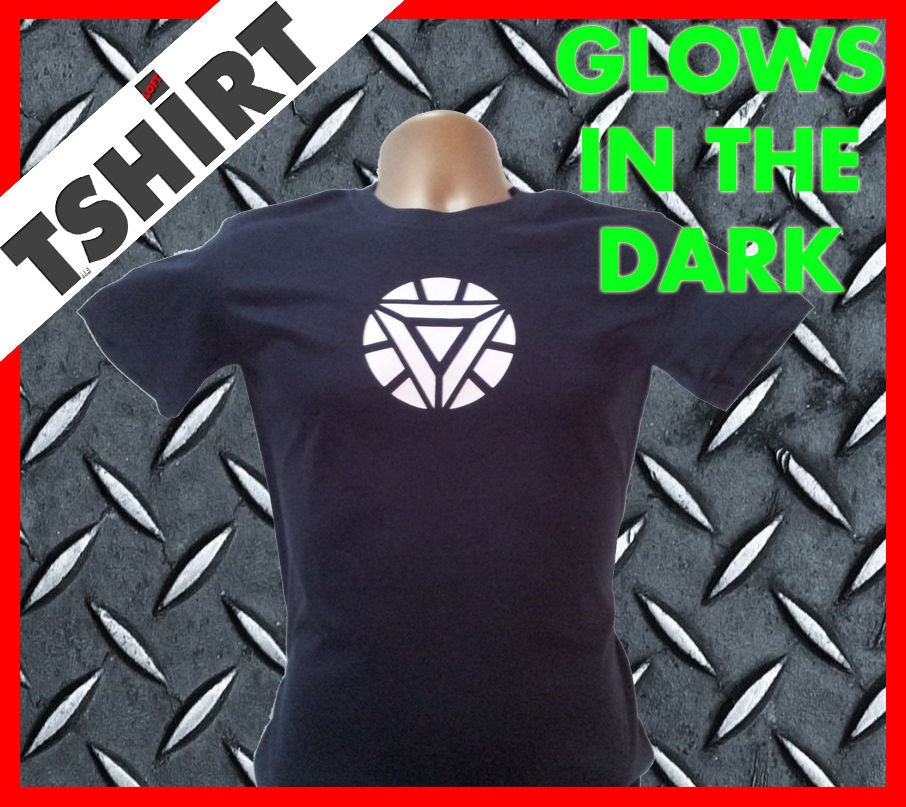 Iron Man Arc Reactor T Shirt (Triangle Arc Reactor Glows in the Dark)