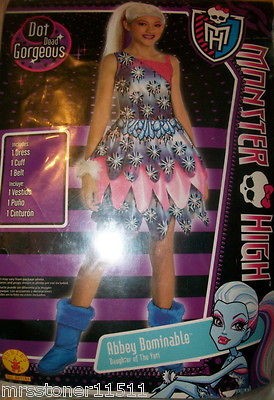 MONSTER HIGH ABBEY COSTUME L 10 12 DRESS UP BIRTHDAY CHRISTMAS 