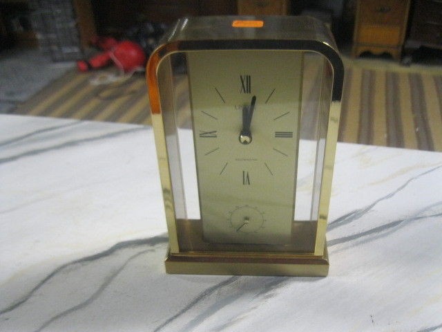Unique Gold Tone Linden Wesminster 7 3/8 Inch Shelf or Mantle Clock