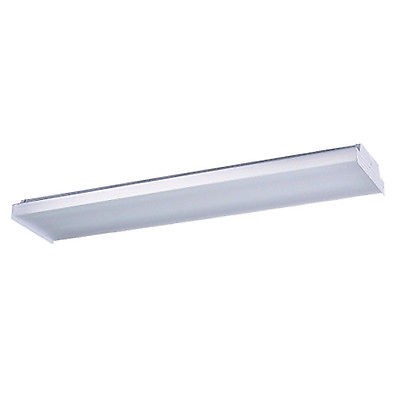 White Fluorescent Wraparound Ceiling Fixture   4 Ft. Long   2 Light 