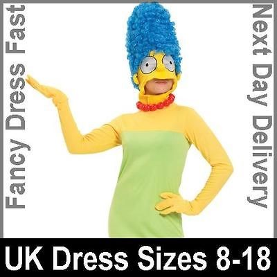 Adult Licensed The Simpsons Marge Fancy Dress Costume Ladies Womens 