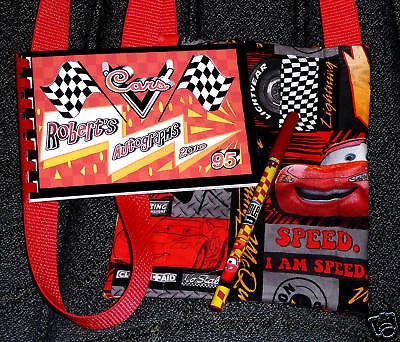 Personalized DISNEY CARS Autograph Book/Bag/Pen McQueen