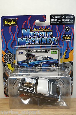 2012 MAISTO 1/64 MUSCLE MACHINES 1956 FORD THUNDERBIRD DK BLUE S 12.2