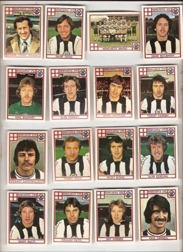 newcastle united panini 78 1978 football sticker set from united