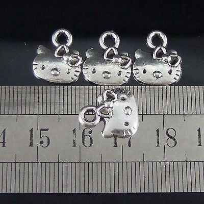   Super good 30Pcs/Lot Charm HelloKitty Tibetan Silver Beads Pendant