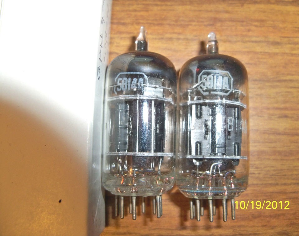 Strong Matched RCA 3 Mica Black Plate D Getter 5814A Tubes with 