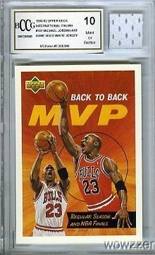   Deck Italian#107 Michael Jordan w/GAME USED JERSEY Beckett 10 MT GGUM