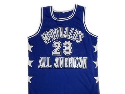 MICHAEL JORDAN McDONALDS ALL AMERICAN JERSEY BLUE   ANY SIZE