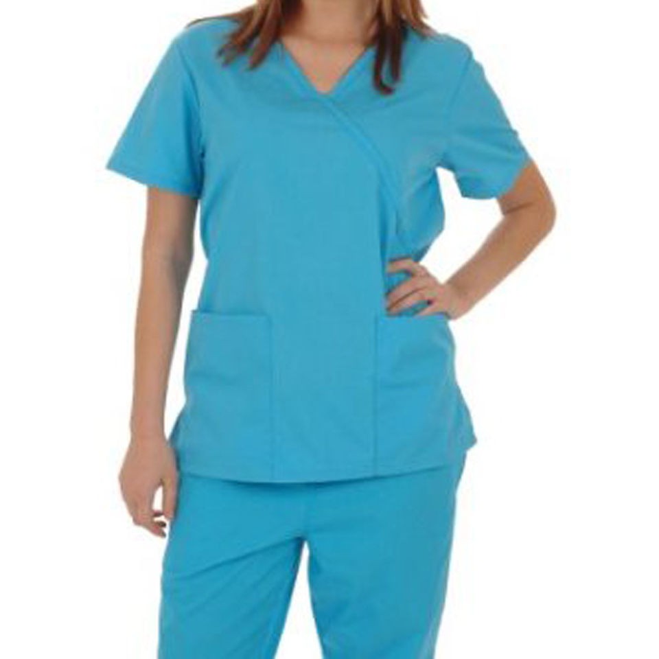 Medical Scrub sets NATURAL UNIFORMS XS S M L XL 2XL 3XL Mock Wrap tops 