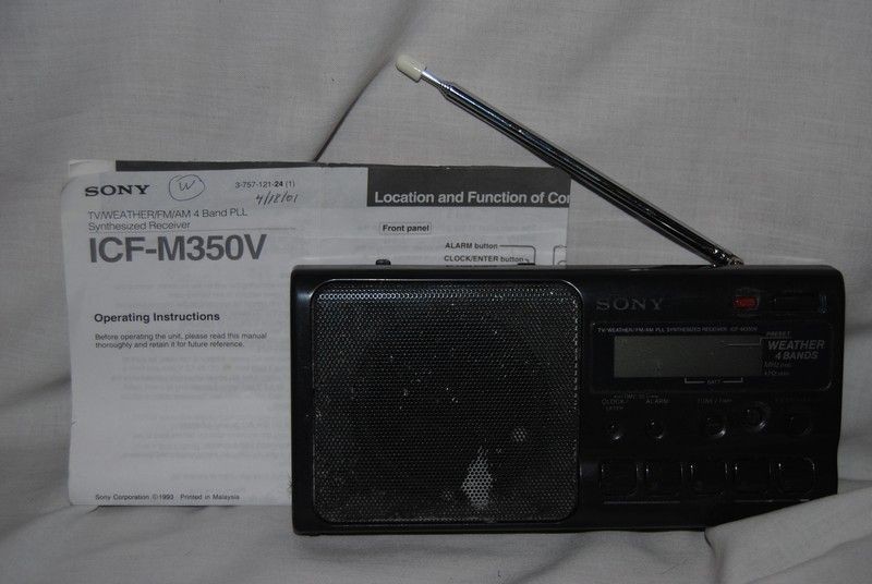 Sony Weather Radios 4 Bands = TV, Weather, AM, FM   Plays Great 