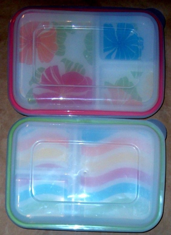 Section Divided Lunch Tray & Lid Cover Melamine Assorted Bright 