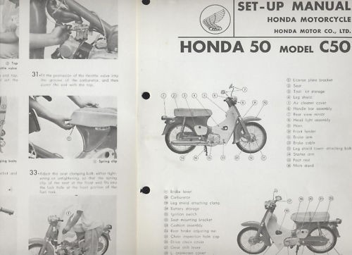 Honda C50 (1967 1977) Set Up Manual 50 Cub (Classic Moped)