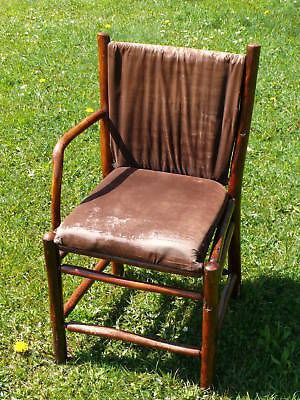 ORIGINAL OLD HICKORY MARTINSVILLE INDIANA RUSTIC WOODEN CHAIR BASKET 