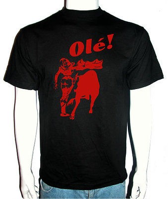 ole toro t shirt vintage retro spain girl tee black m