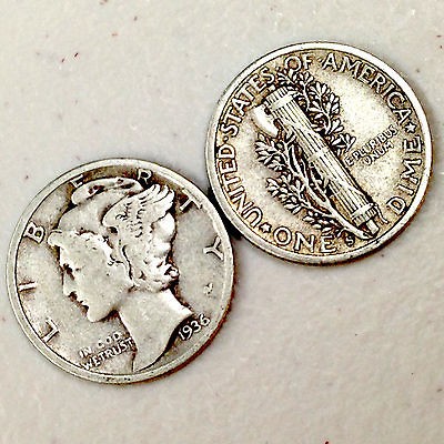 Starter Coin One (1) Mercury Dime Old American Silver Coin LOW 