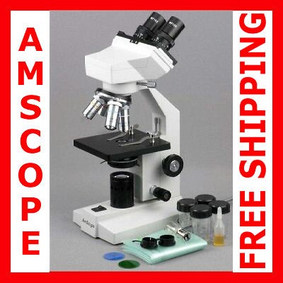 40x 1000x new student compound binocular microscope expedited shipping 