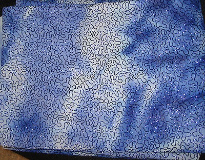 LT BLUE COBALT+RO​YAL GLITTER MESH DANCE/SKA​TING COSTUME FABRIC 2 