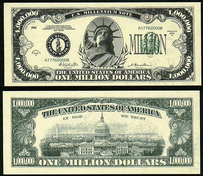 MILLENNIUM NOTE w/ Statue of Liberty Million Dollar Bill   Lot of 10 