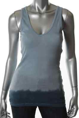 James Perse NEW Blue Supima Cotton Ribbed Dip Dye V Neck Tank Top 2 