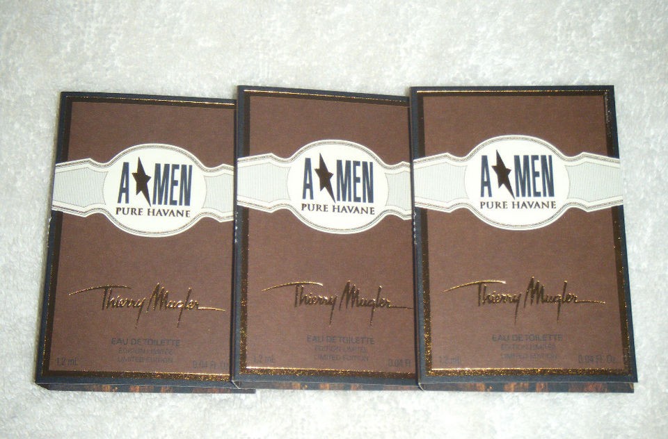 MEN PURE HAVANE By THIERRY MUGLER EAU DE TOILETTE ~ .04 oz (x3 