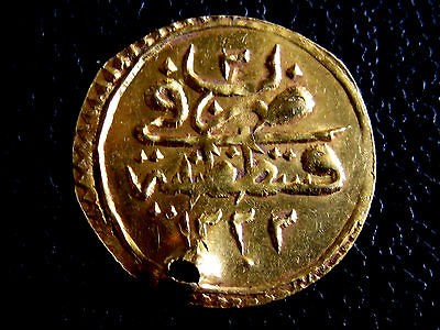   EMPIRE 1/4 Findik 1222/2 AH RARE GOLD COIN MUSTAFA ІV 1222 1223 AH