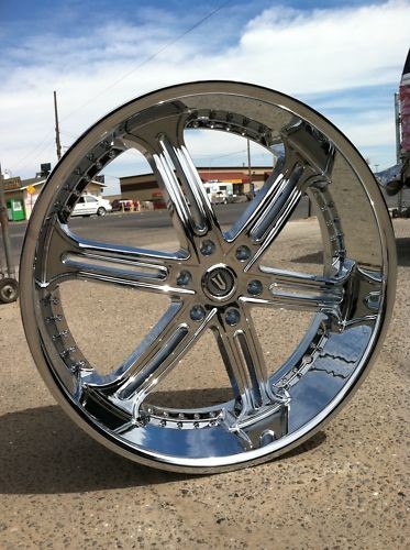 26 chrome wheels tires 6x135 ford navigator f150 new returns