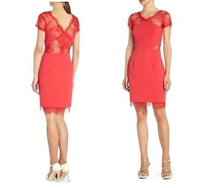 268 bcbg maxazria nel lace back cocktail dress sz 8