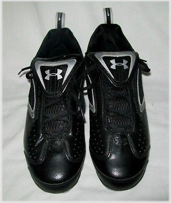 NEW Under Armour Black Silver Heat Gear Cleats Soccer Baseball 