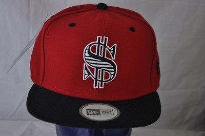 NEW ERA SNEAKTIP RED $ MONEY OVER EVERYTHING UNDER BRIM(HATS49)AD 