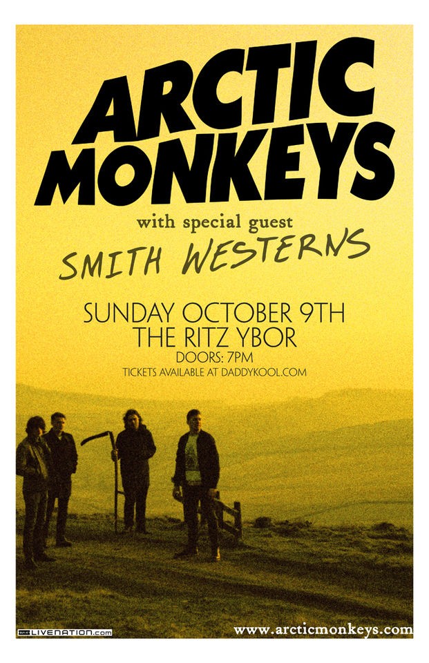 Arctic Monkeys * Original Concert Poster * with Smith Westerns * rare 