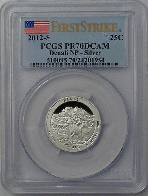   COINS 2012 S SET SILVER NATIONAL PARKS PCGS PR70DCAM FIRST STRIKE SET